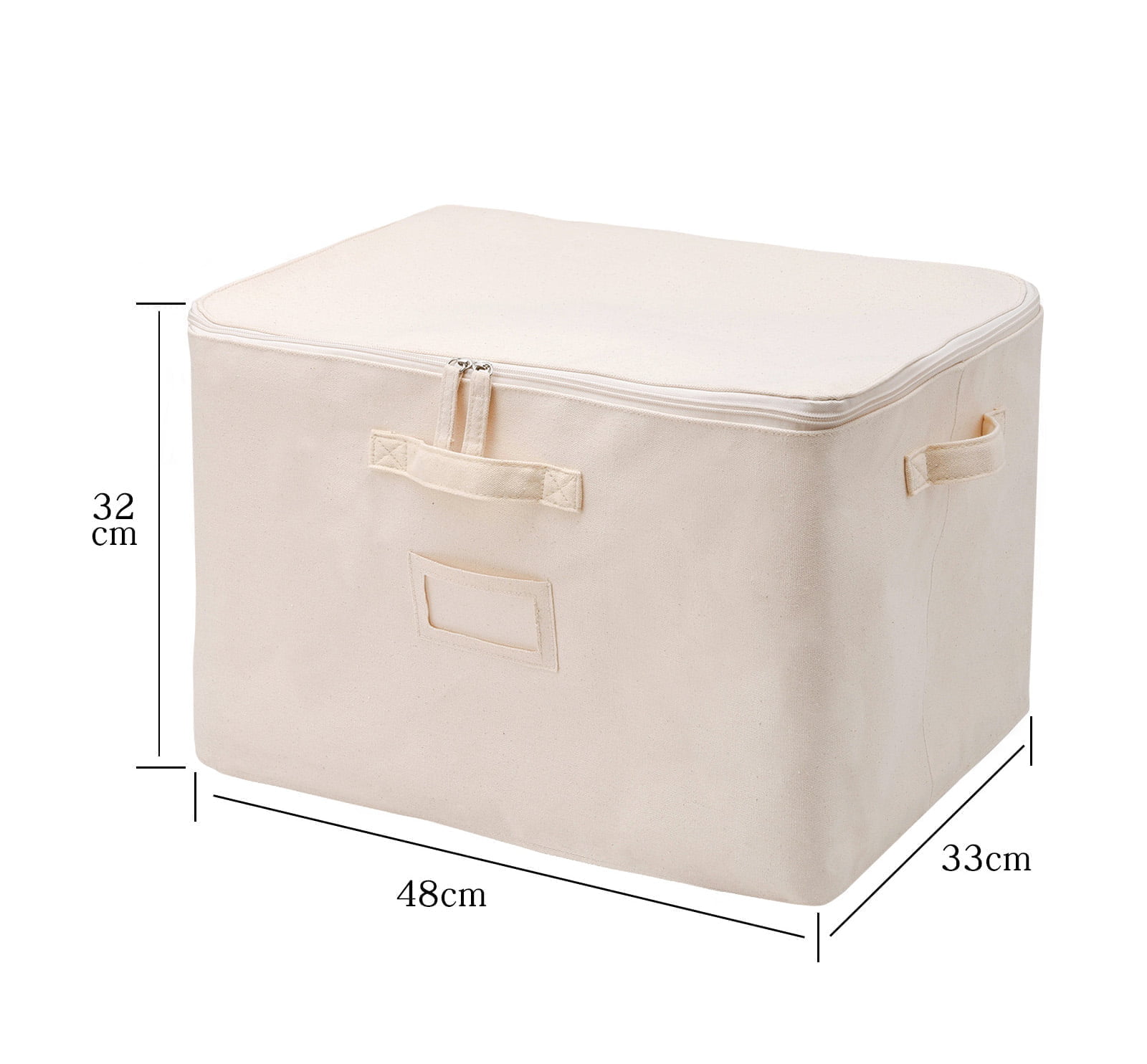 Pure Cotton Wardrobe Storage Box With Zipper Top Cover And Label Holder