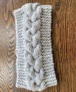 100 Lamb Wool Plain Hand Knitted Winter Headband With Inner Fleece 003