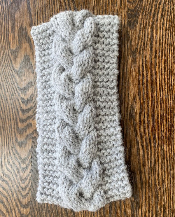 100 Lamb Wool Plain Hand Knitted Winter Headband With Inner Fleece 003