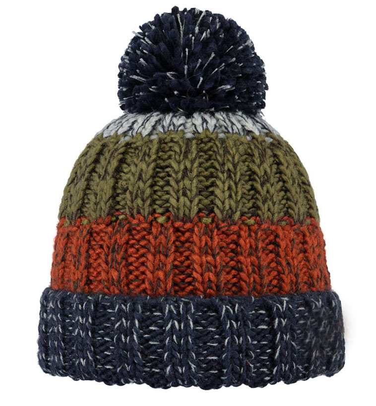 100 Lamb Wool Winter Hat Hand Knitted Unisex Bobble Beanie 017