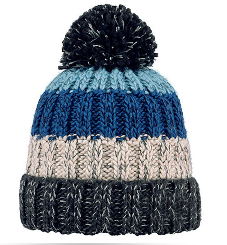 100 Lamb Wool Winter Hat Hand Knitted Unisex Bobble Beanie 018