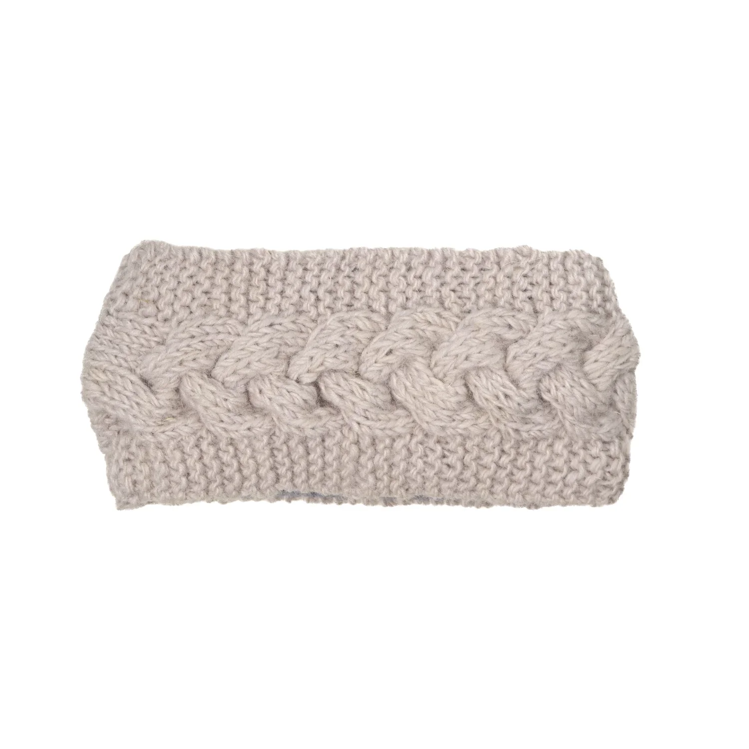 100% Wool Aran Cable Pattern Hand Knitted Winter Headband with Inner Fleece 003 - Image 5