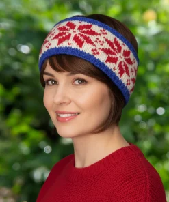 Pure Wool Snow Flake Headband with Inner Fleece WO60HB