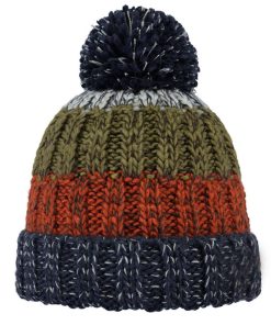 100 Lamb Wool Winter Hat Hand Knitted Unisex Bobble Beanie 017