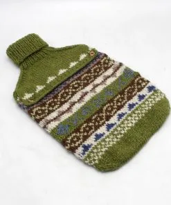 Hand Knitted Wool Olive Green Hot Water Bag Cover 56 2