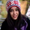 Hanknitted Snow Flake Winter Woolen Beanie 60