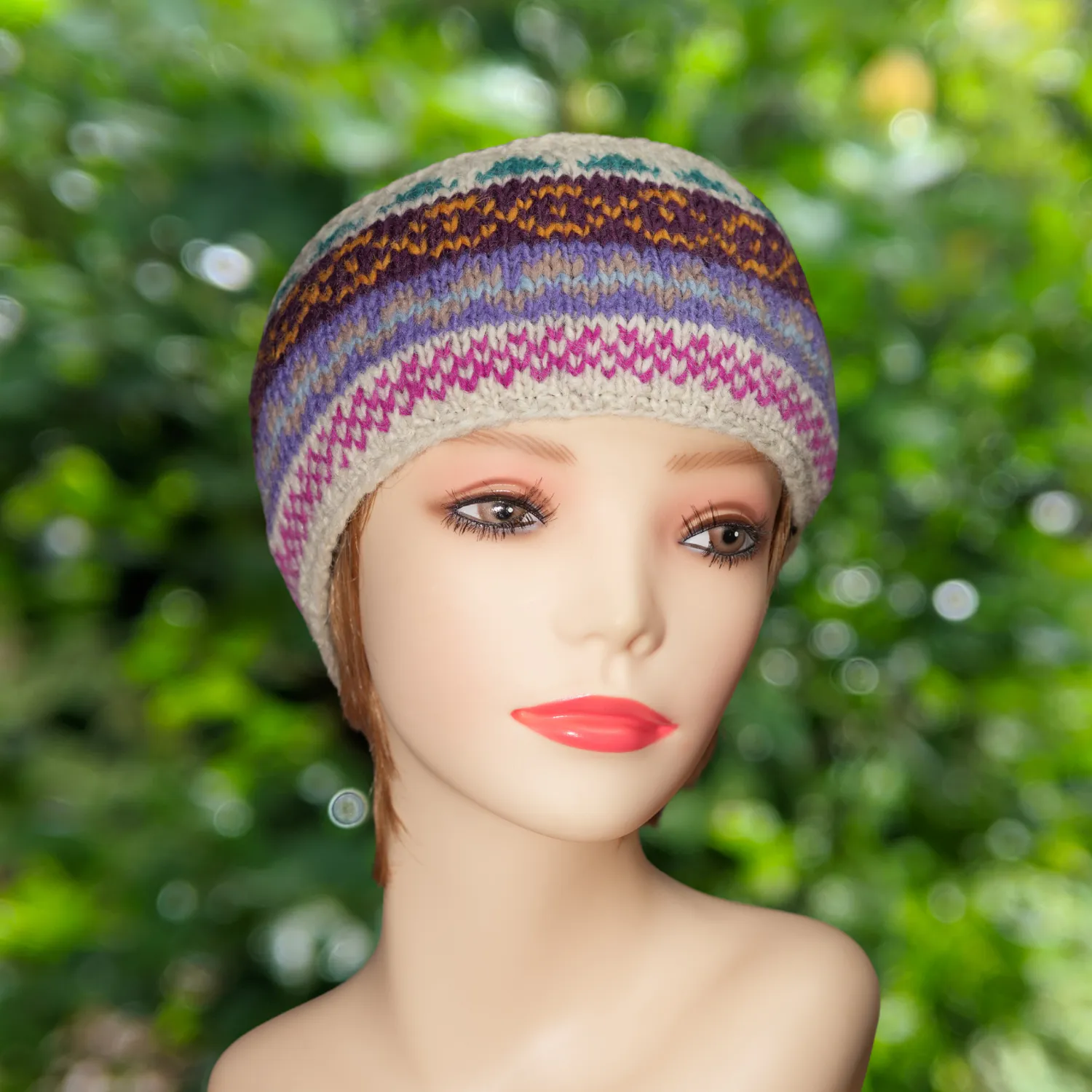 White Pink Multicolor Winter Headband with Inner Fleece WO61HB