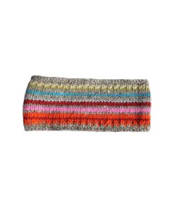 Pure Wool Hand Knitted Headband And Ear Warmer Light Grey Rc06