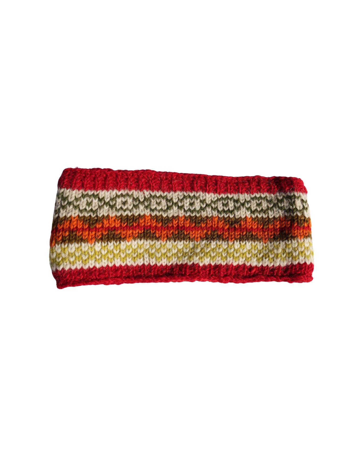 Pure Wool Hand Knitted Headband And Ear Warmer Red Rc04