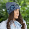 Blue And Multicolored Winter Bobble Beanie 086