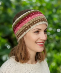 Pure Wool Hand Knitted Headband and Ear Warmer Cream RC32 Fine Knit