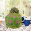 Hand Knitted 100% Wool Tulip Tea Cosy With Bobble Top / Gift For Tea Drinkers TC15