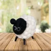 Handmade Felt White Sheep With Black Head Ornament Farm Animals