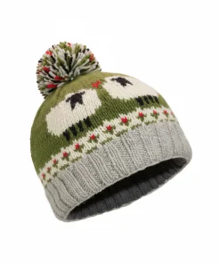 Alternative view of Hand Knit Pure Wool Bobble Beanie Two Sheep in Love Design NK1003 Fine Knit