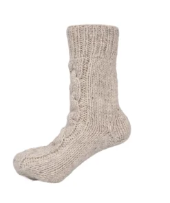 Pure Wool Hand Knit Chunky Warm Aran Cable Pattern Unlined Ladies Winter Socks SCSK002 - Image 10
