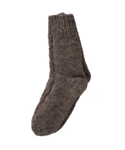 Pure Wool Hand Knit Chunky Warm Aran Cable Pattern Unlined Ladies Winter Socks SCSK002 - Image 3