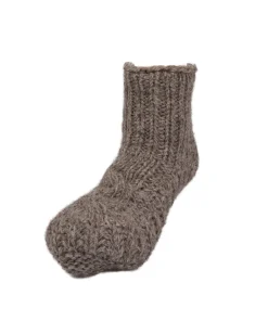 Pure Wool Hand Knitted Ladies Warm Chunky Slipper Socks Fleece-Lined Aran Cable Pattern NKSS001 - Image 4