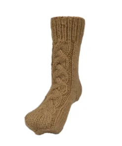 Pure Wool Hand Knit Chunky Warm Aran Cable Pattern Unlined Ladies Winter Socks SCSK002 - Image 6