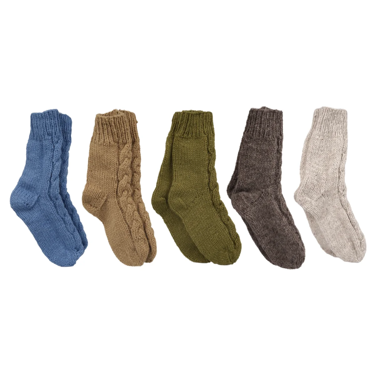 Pure Wool Hand Knit Chunky Warm Aran Cable Pattern Unlined Ladies Winter Socks SCSK002 - Image 2