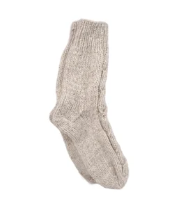 Pure Wool Hand Knit Chunky Warm Aran Cable Pattern Unlined Ladies Winter Socks SCSK002 - Image 9