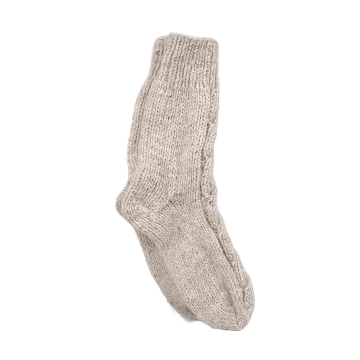 Pure Wool Hand Knit Chunky Warm Aran Cable Pattern Unlined Ladies Winter Socks SCSK002 - Image 9