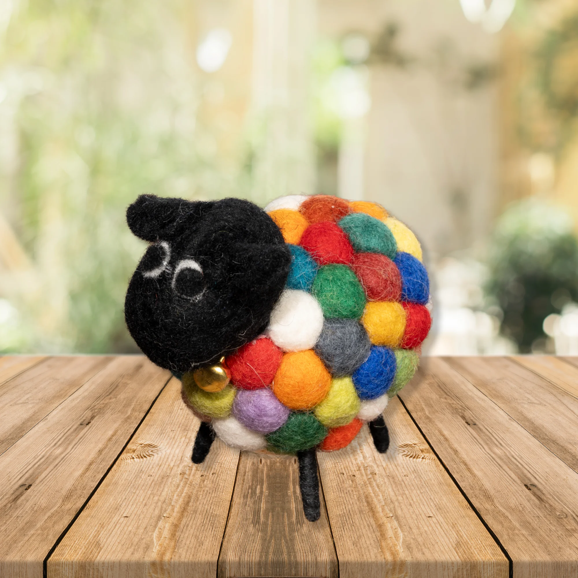 Handmade Multicoloured Felt Sheep Ornament Farm Animals
