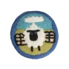 Handmade Needle Felted Coasters Sheep and Wall Set of 4pcs