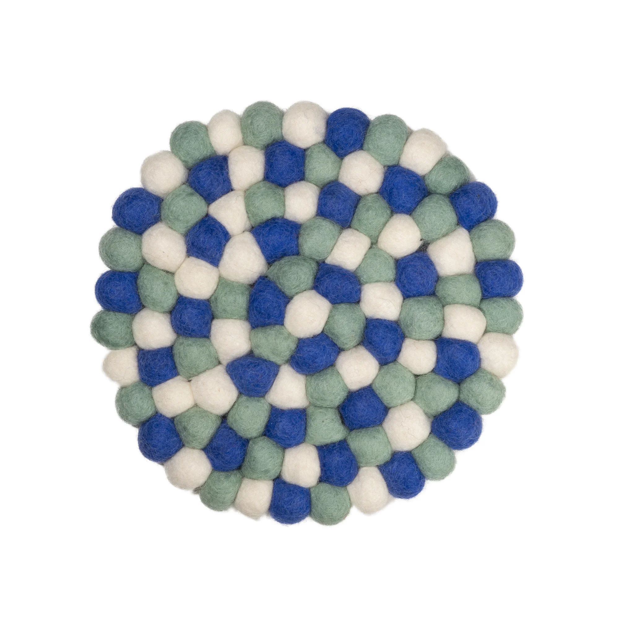 Handmade Wool Felt Ball Placemat Table Decor 20CM Blue