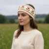 Pure Wool Hand Knitted Headband and Ear Warmer With Tulip Design KS001