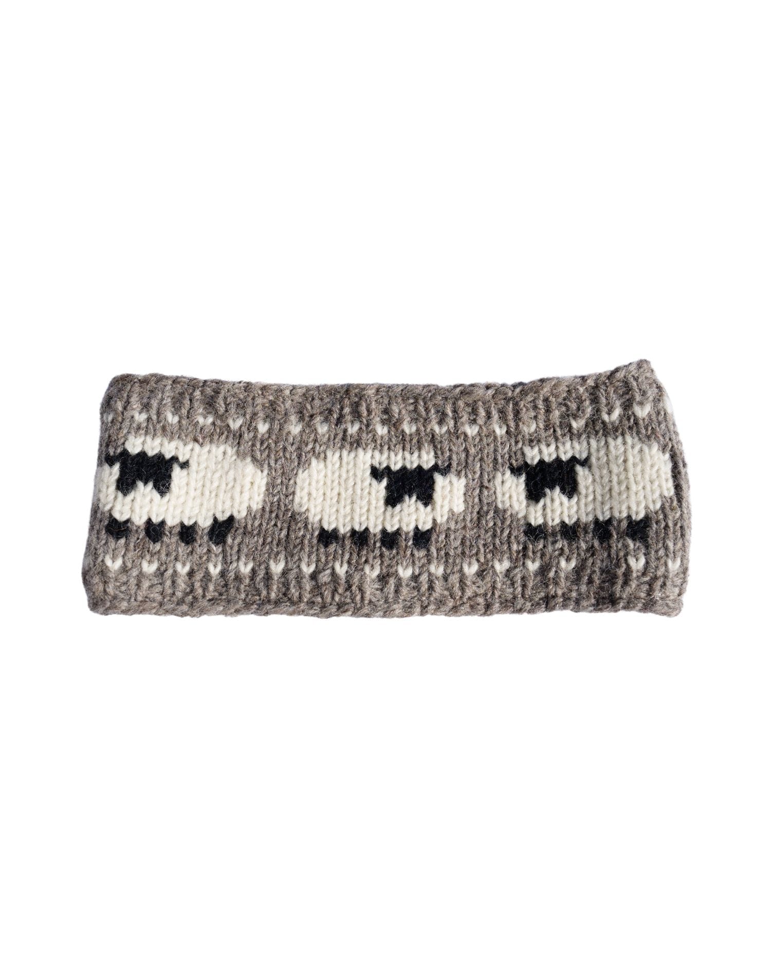 Hand Knitted Pure Wool Flock Of Sheep Headband Rc18 Light Brown