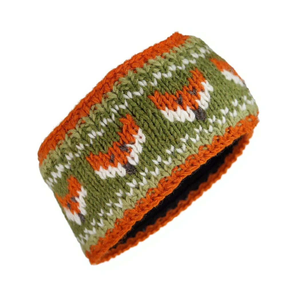 Pure Wool Hand Knitted Headband Fox Design HB082 - Image 2