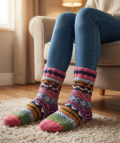 Pure Wool Hand Knit Chunky Warm Ladies Winter Socks SCSK007