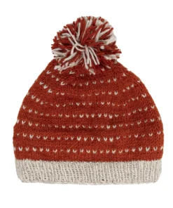Hand-knit Wool Bobble Beanie PN022 Fine Knit - Image 6
