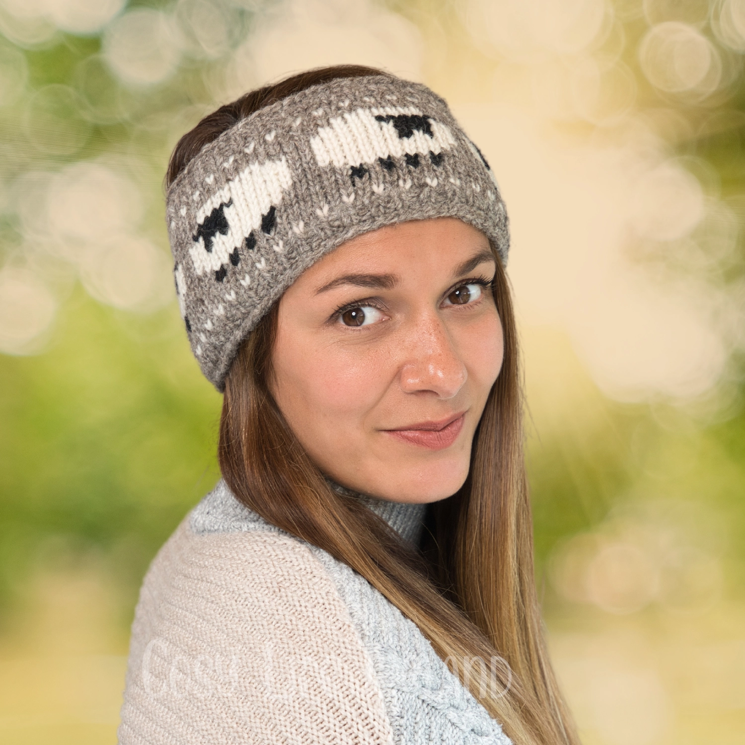 Hand Knitted Pure Wool Flock Of Sheep Headband Rc18