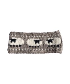 Hand Knitted Pure Wool Flock Of Sheep Headband Rc18 Light Brown