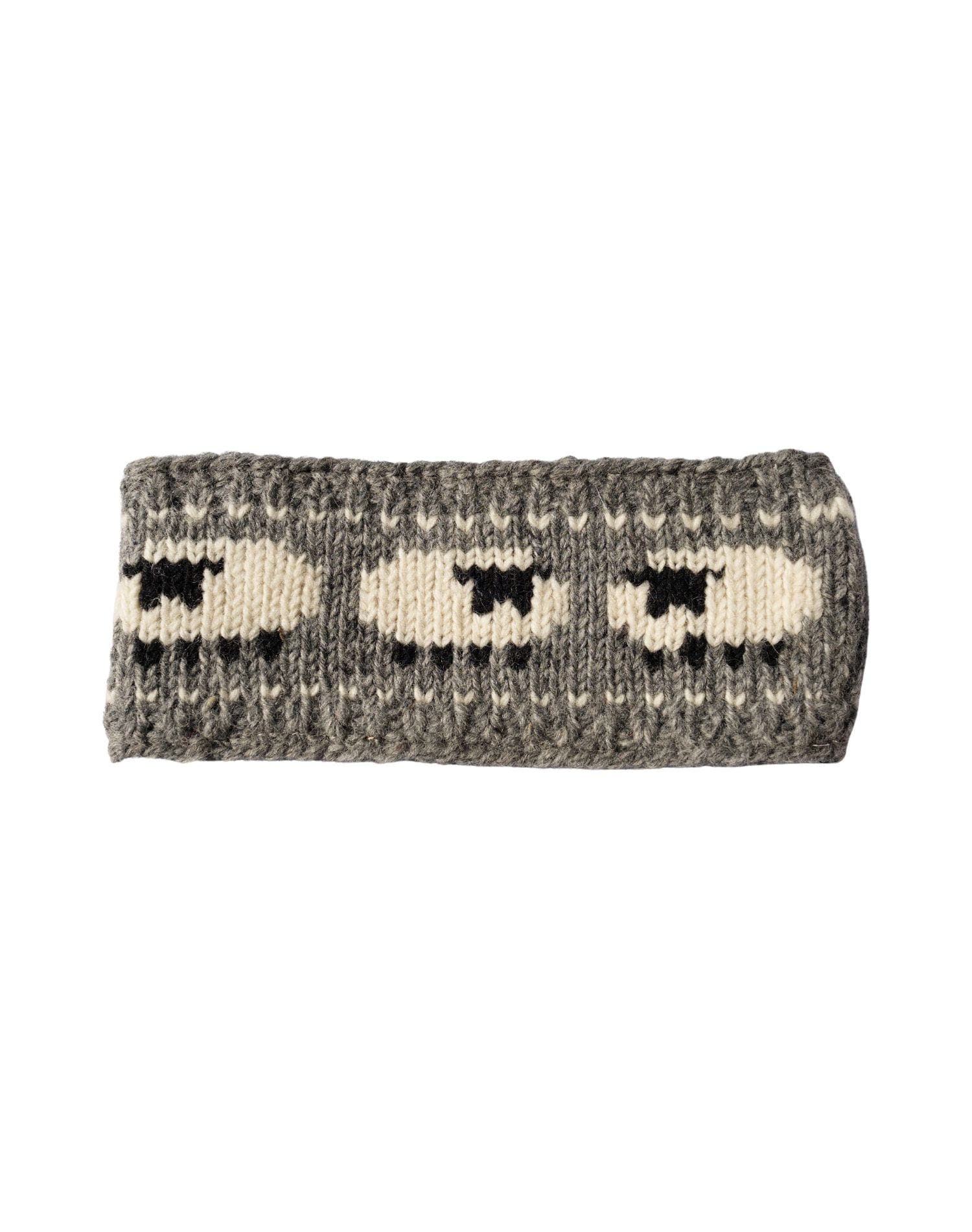 Hand Knitted Pure Wool Flock Of Sheep Headband Rc18 Light Grey