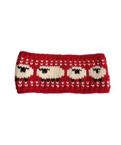 Hand Knitted Pure Wool Flock Of Sheep Headband Red Rc22