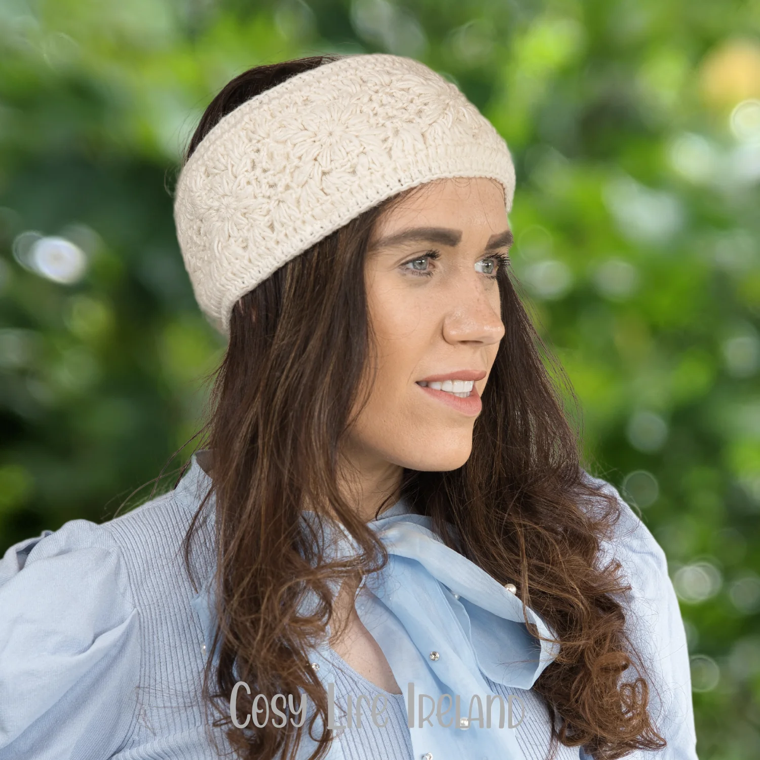 Pure Wool Hand Crocheted Headband And Ear Warmer Hb051