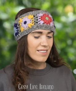 Pure Wool Hand Crocheted Headband And Ear Warmer Hb058