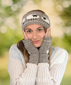 Pure Wool Hand Knitted Fingerless Mitten Or Handwarmer Flock Of Sheep Rc18 3