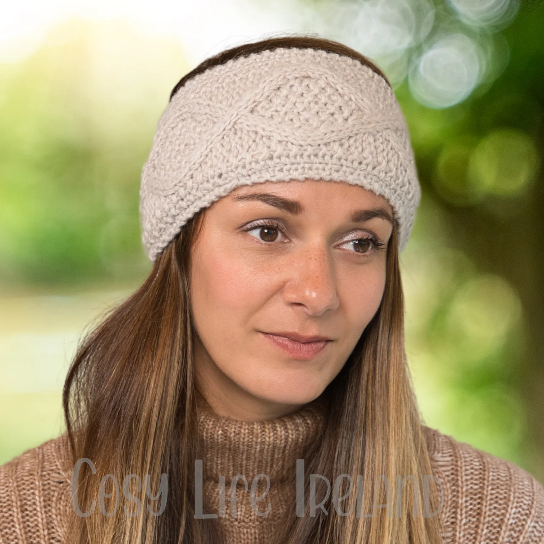 Hand Knitted Pure Wool Flock Of Sheep Headband Maroon Rc21