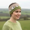 Pure Wool Hand Knitted Headband PN005HB Green Fine Kniting