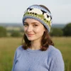 Hand Knitted Pure Wool Flock Of Sheep Headband Sky Blue HB072