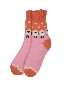Pure Wool Warm Ladies Winter Socks Fleece Lined Sheep Design PNSK009 Fine Knit - Image 2
