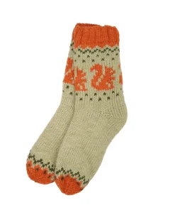 Alternative view of Pure Wool Warm Ladies Winter Socks Squirrel Design Fleece Lined PNSK004 Fine Knit