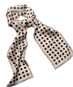 Alternative view of 100% Mulberry Silk Scarf Versatile Double-sided Long Scarf Polka Dots Design