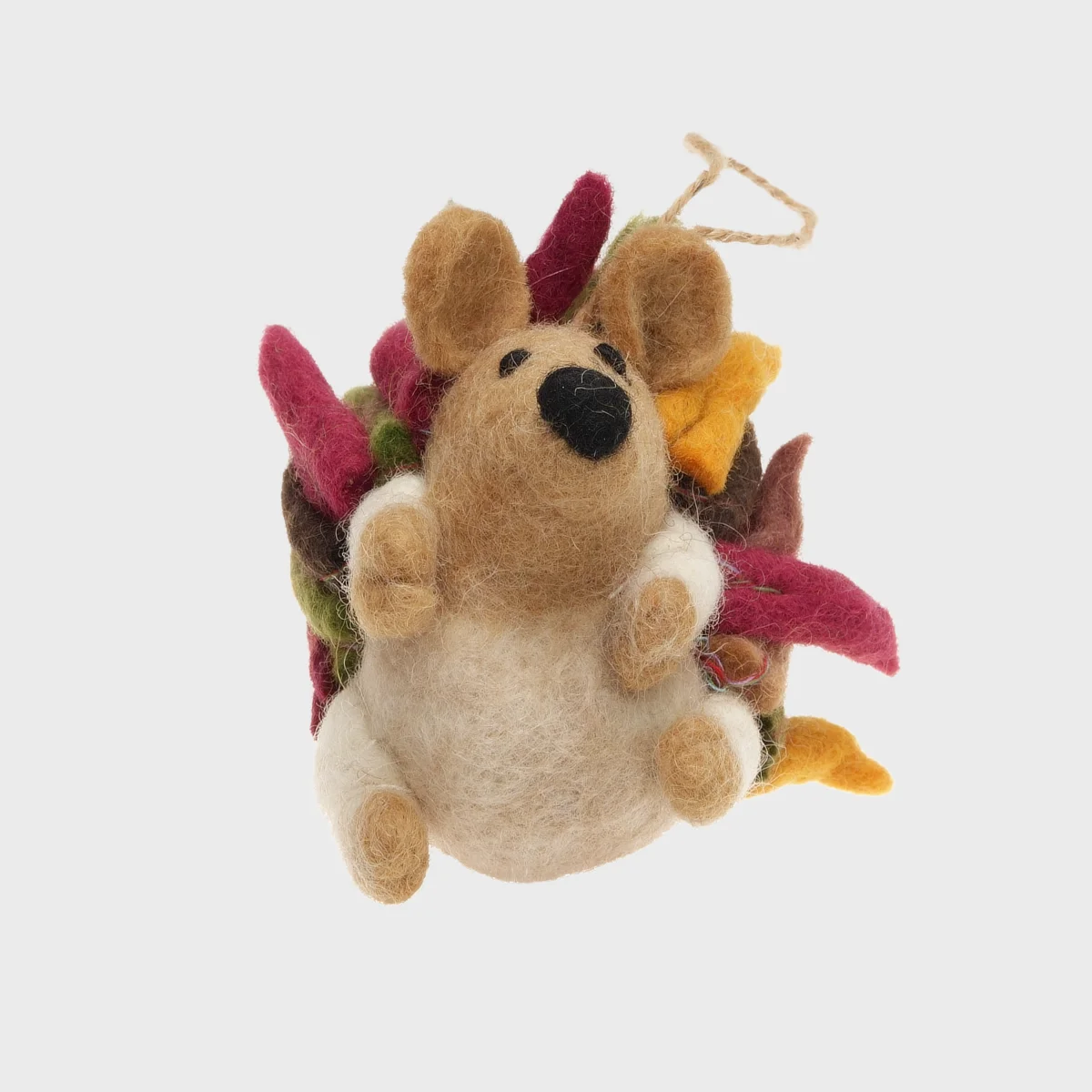 Handmade Wool Felt Hedgehog Hanging Ornament