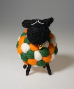 Alternative view of Handmade Felt Sheep Paddy With Black Head Ornament Farm Animal Irish Flag Colours