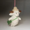 Handmade Wool Felt Student Sheep Hanging Ornament