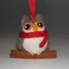 Handmade Wool Felt Owl Hanging Ornament